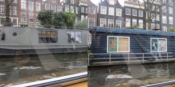 Casas nos canais de Amesterdão